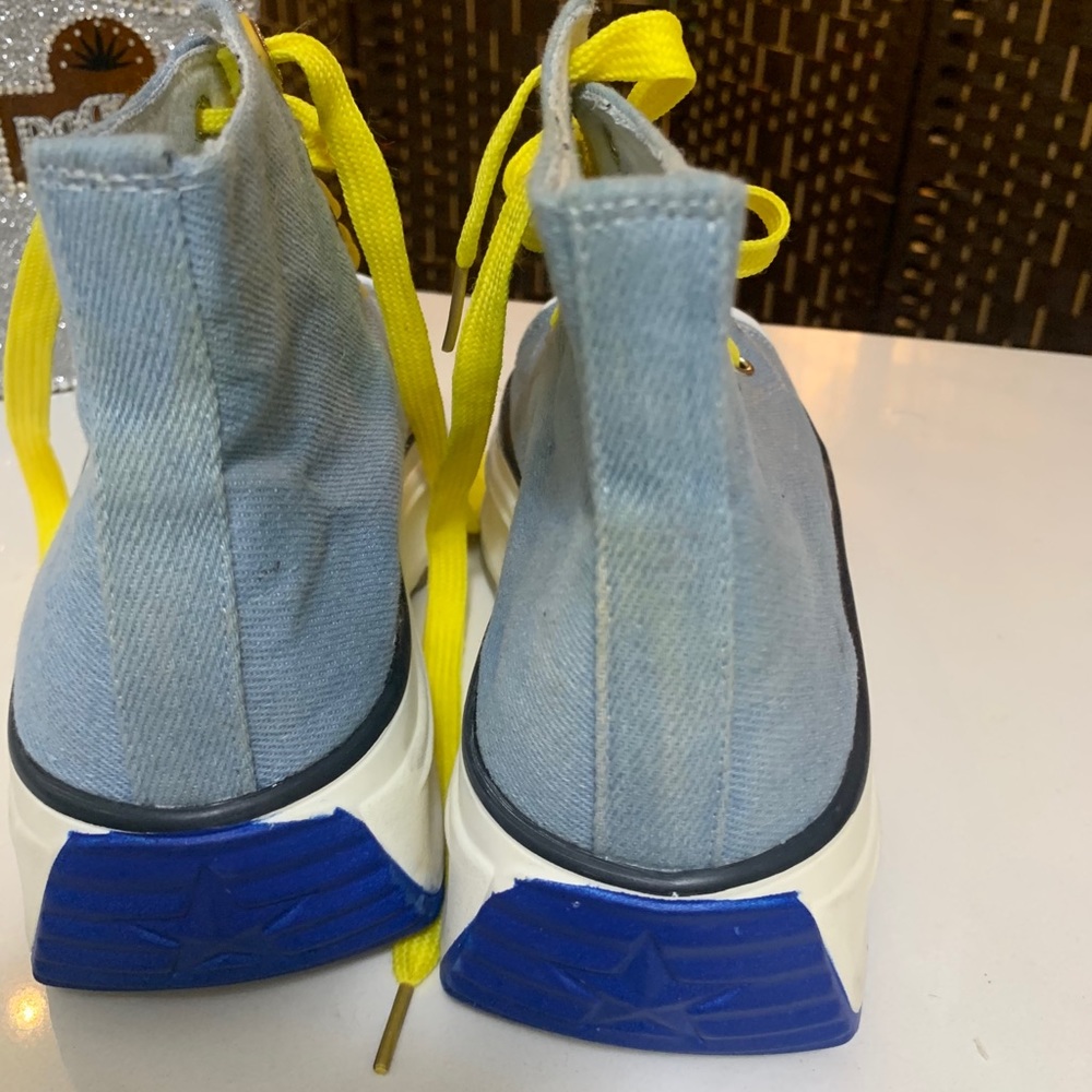 Wedge Denim sneakers / tennis azules mujer
